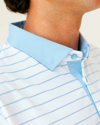 Grant Horvat Essentials Light Blue Stripes Classic Polo