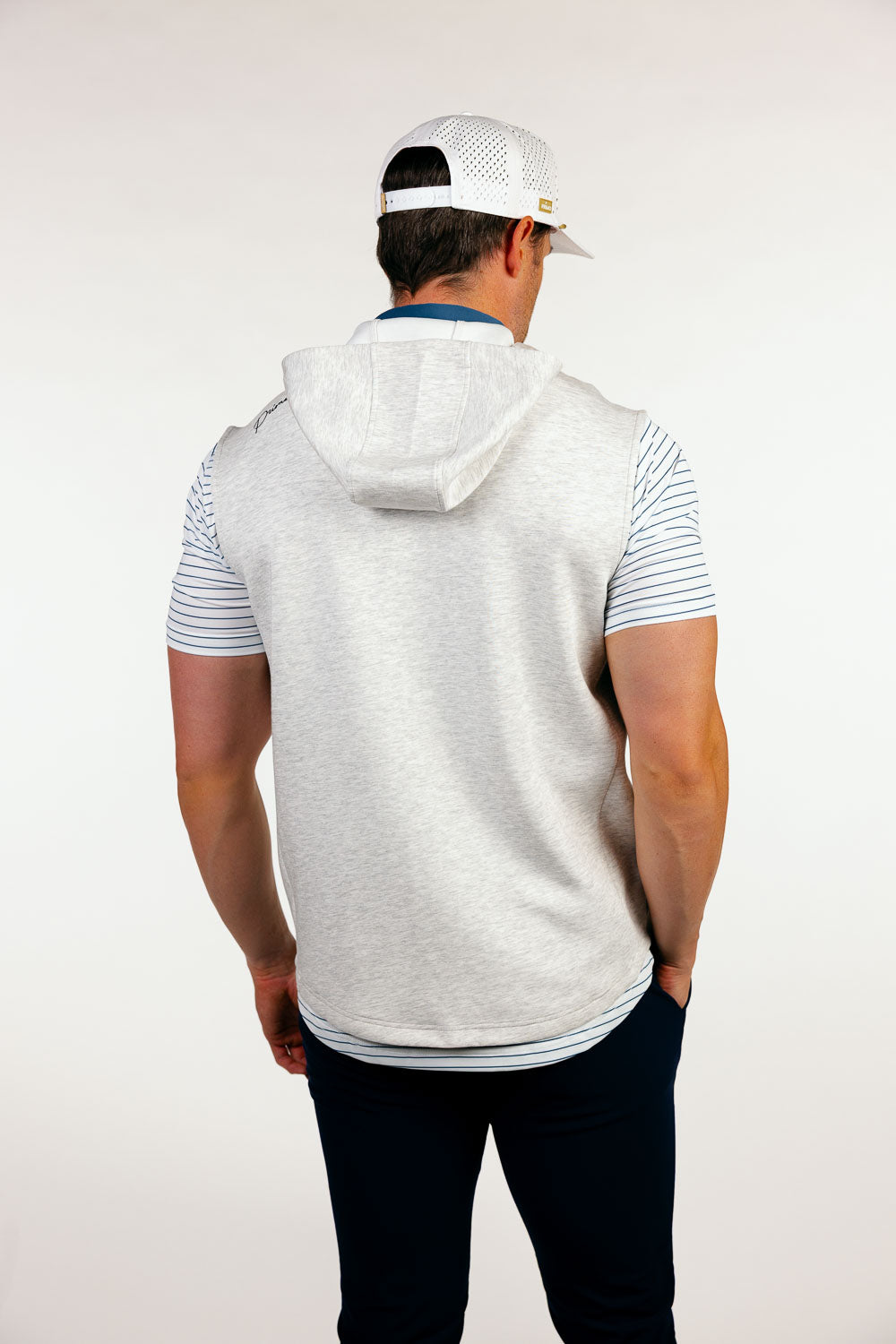 Light Gray Heather Hooded Vest