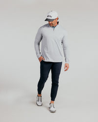 Light Gray Cursive Quarterzip