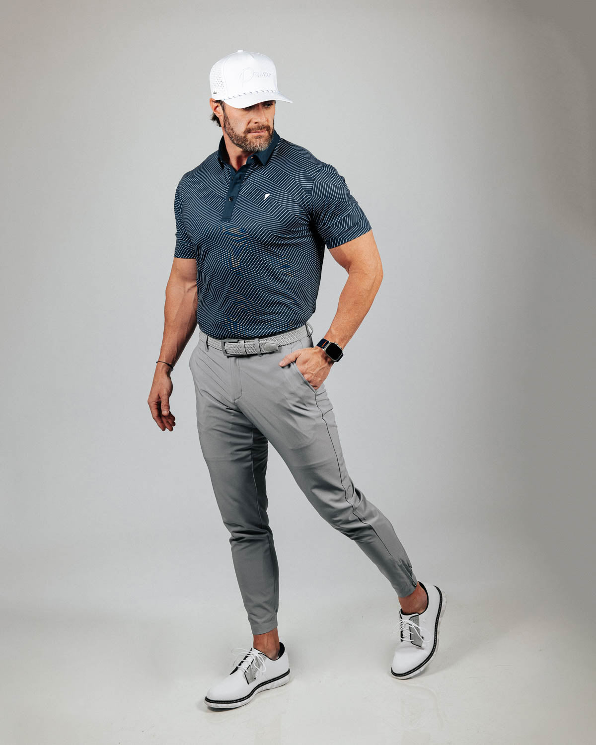 Navy Chevron Classic Polo