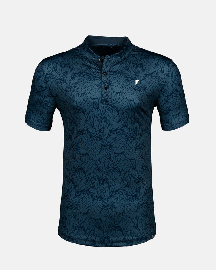 Navy Pineapple Blade Polo