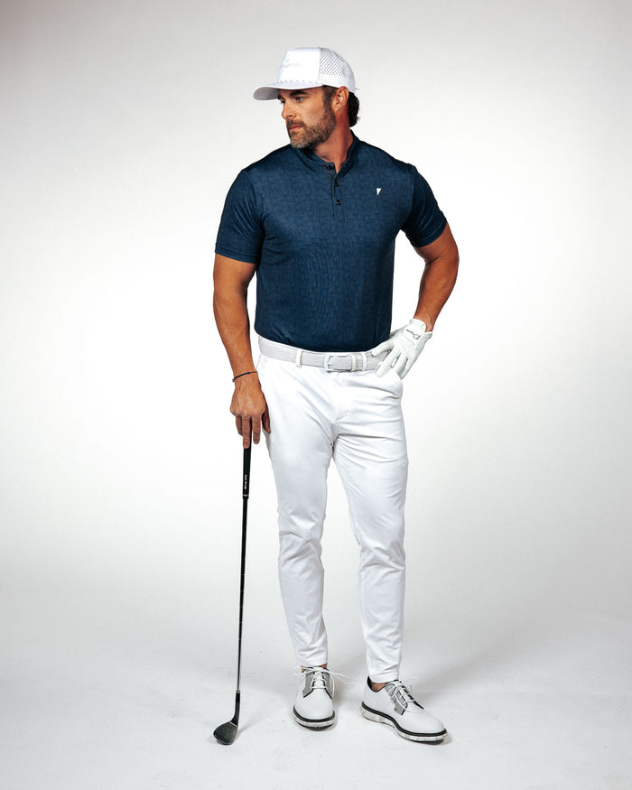 Navy Swirl Blade Polo