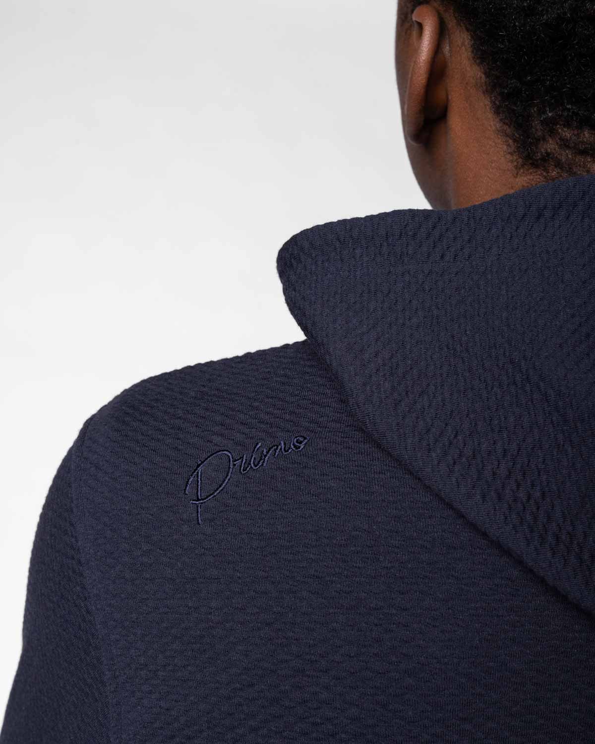 Navy Cursive Waffle Hoodie