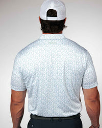 Teal Geometric Blade Polo