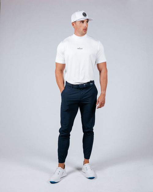 White Mock Neck Tee