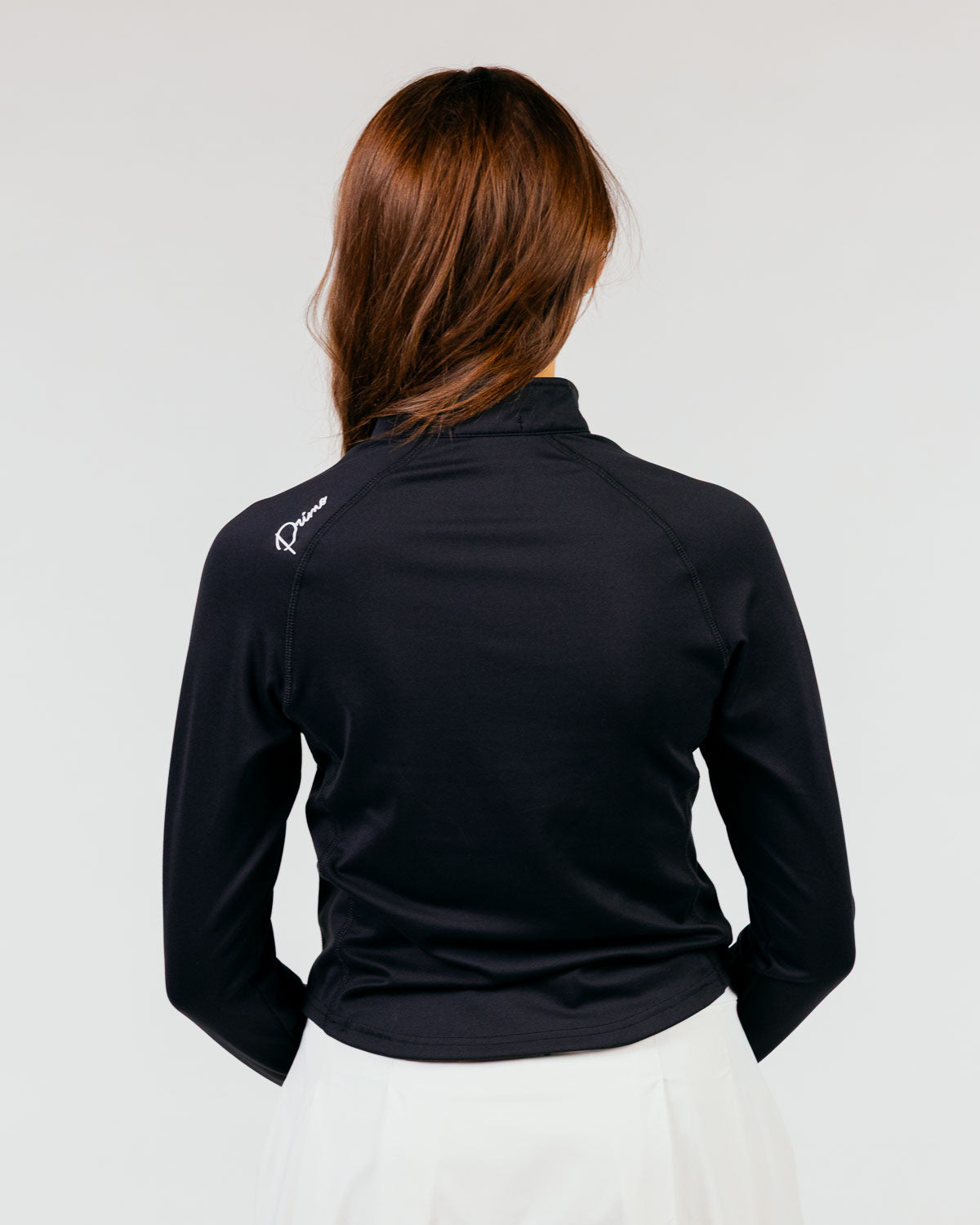 Women's Black Cursive Crop Quarterzip