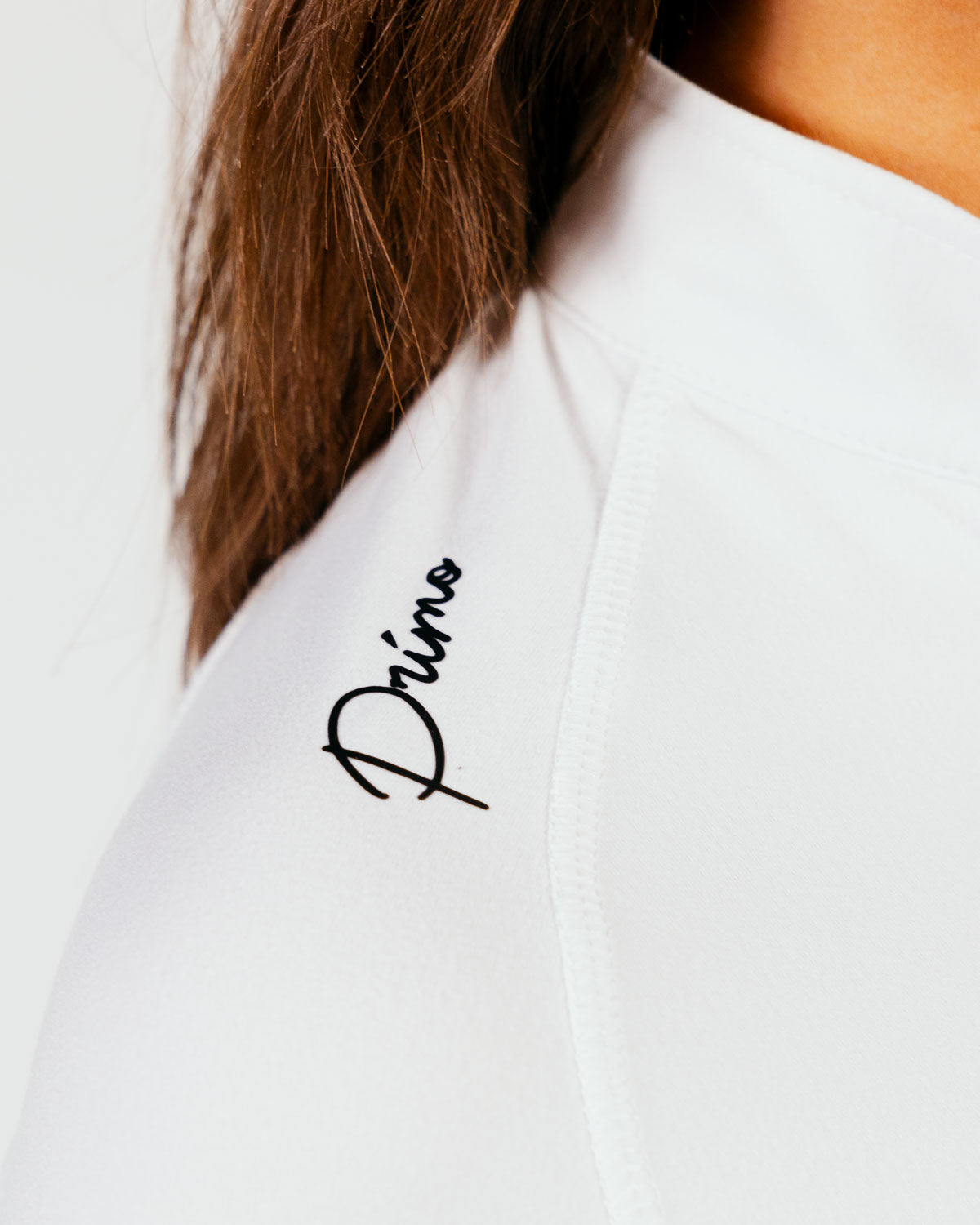 Women's White Cursive Crop Quarterzip