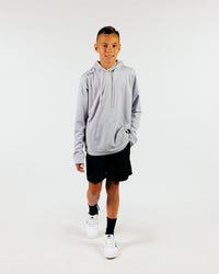 Youth Light Gray Cursive Golf Hoodie